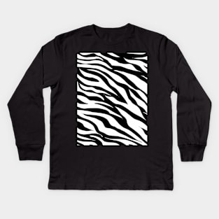 1980s preppy modern animal black and white zebra print Kids Long Sleeve T-Shirt
